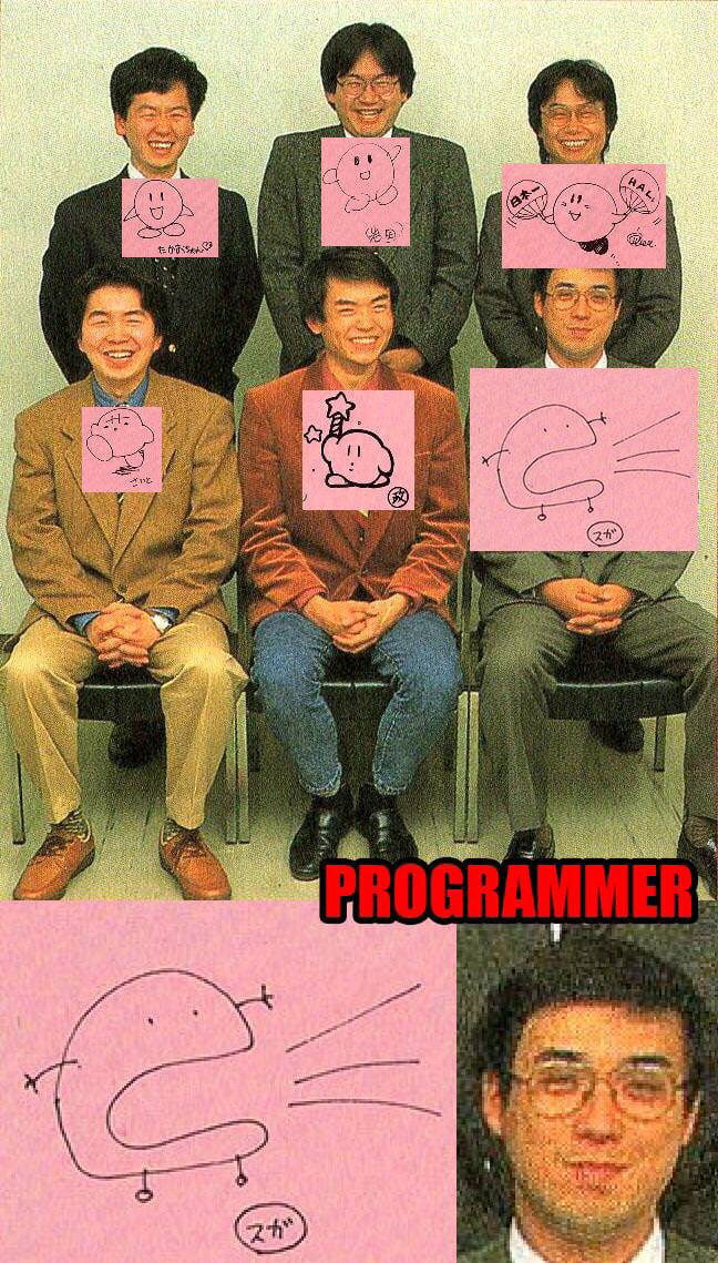 The creators of Kirby with their own sketches of him 9GAG