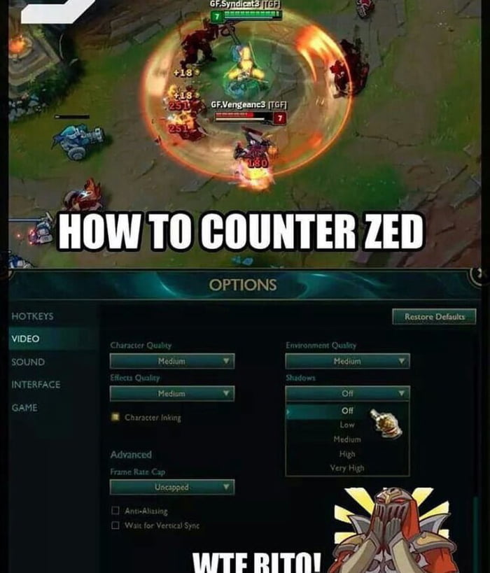 The best way to counter Zed in league! 9GAG