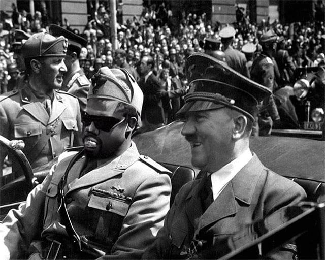 Old photo of Kanye with a fish sticks 9GAG