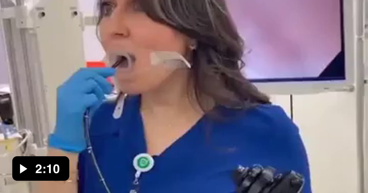 A Gastroenterology Professor performs endoscopy on herself as a