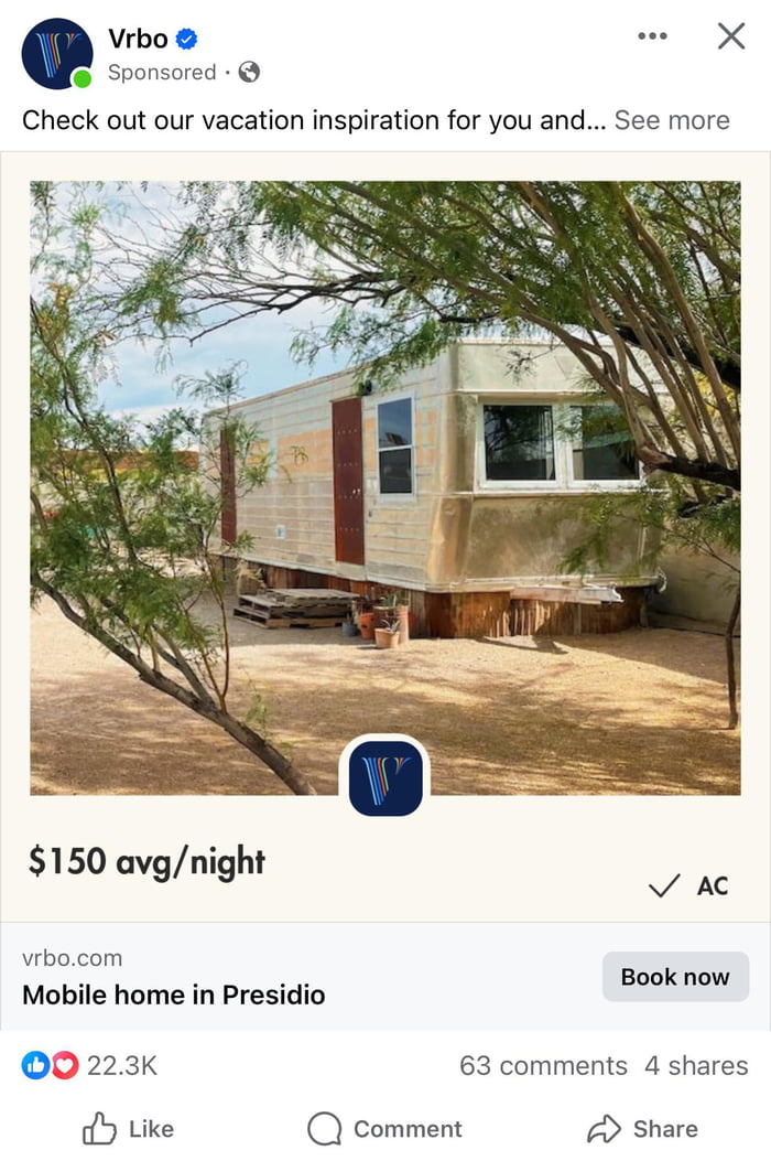 Vrbo Trashed VRBO is getting desperate. What were they thinking advertising this? - 9GAG