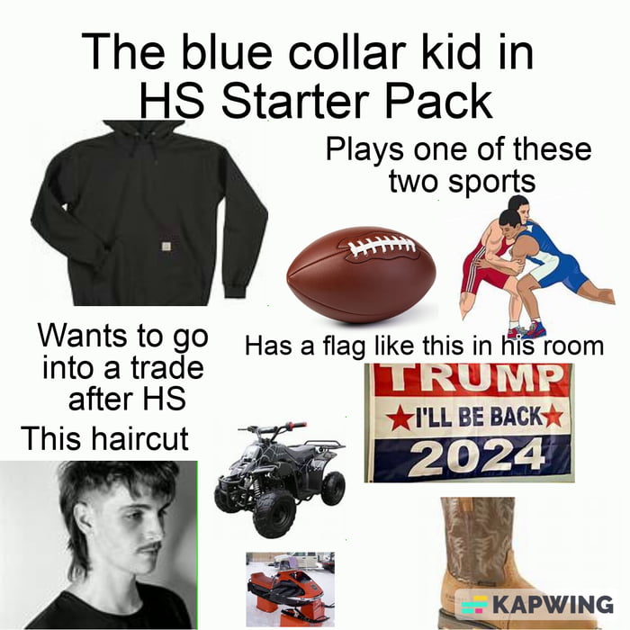 The blue collar kid in HS Starter Pack 9GAG