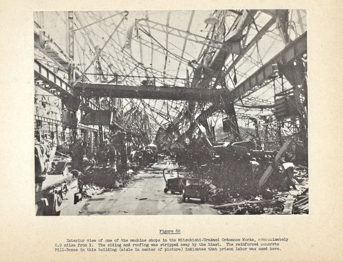 Interior View Of One Of The Machine Shops In The Destroyed Mitsubishi ...