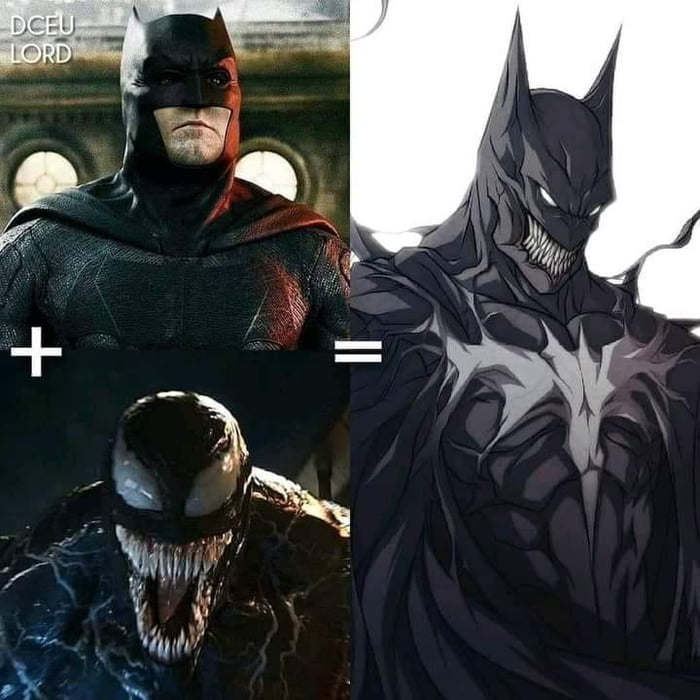 The only difference is that Venom would be the host and Batman would be the  Symbiote! Also, it wouldn't be “WE” it'd be “I” am your worst nightmare!  “Bane, you want Venom?