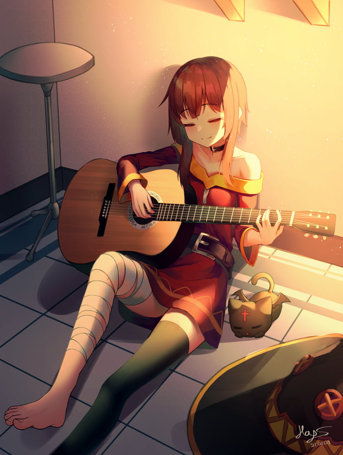 Megumin Bass Megumin Playing Guitar by @Yansae81 - 9GAG