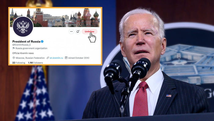 Biden Announces He Will Unfollow Putin On Twitter - 9GAG