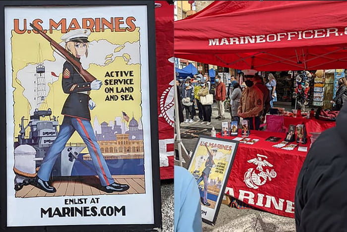 US marines using anime girls in their recruitment poster  rgoodanimemes