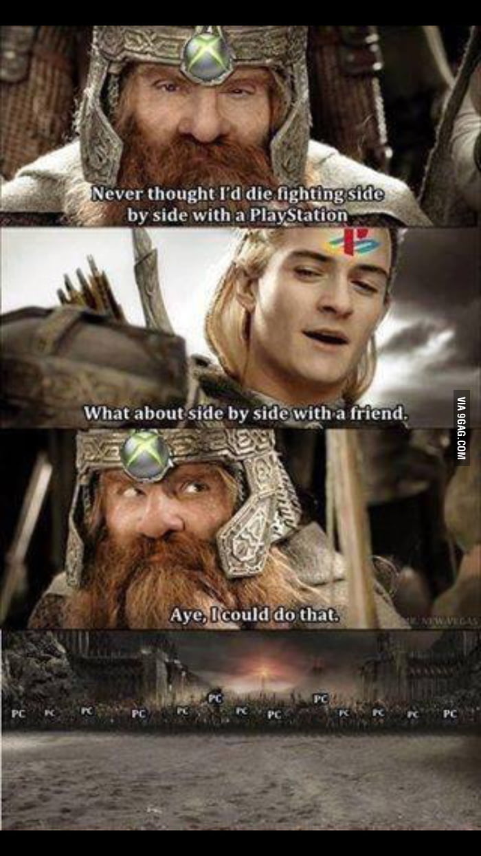 How about side by side with a friend? - 9GAG