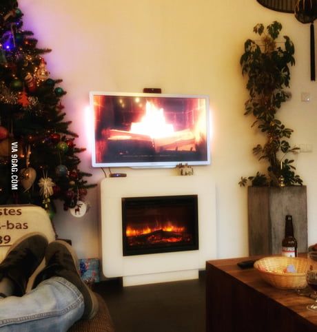 Best Fake Fireplace Combo It Getting Hot In Here 9gag
