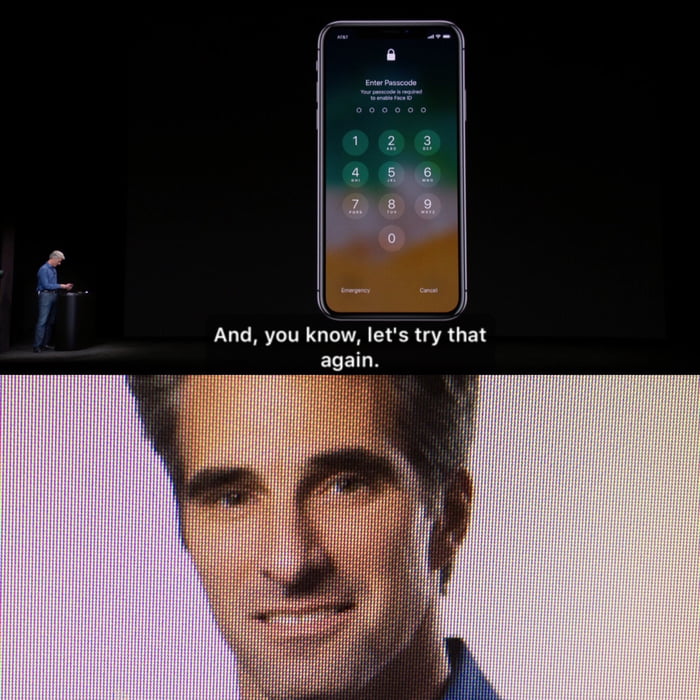 Face ID fail courtesy Craig Federighi - 9GAG