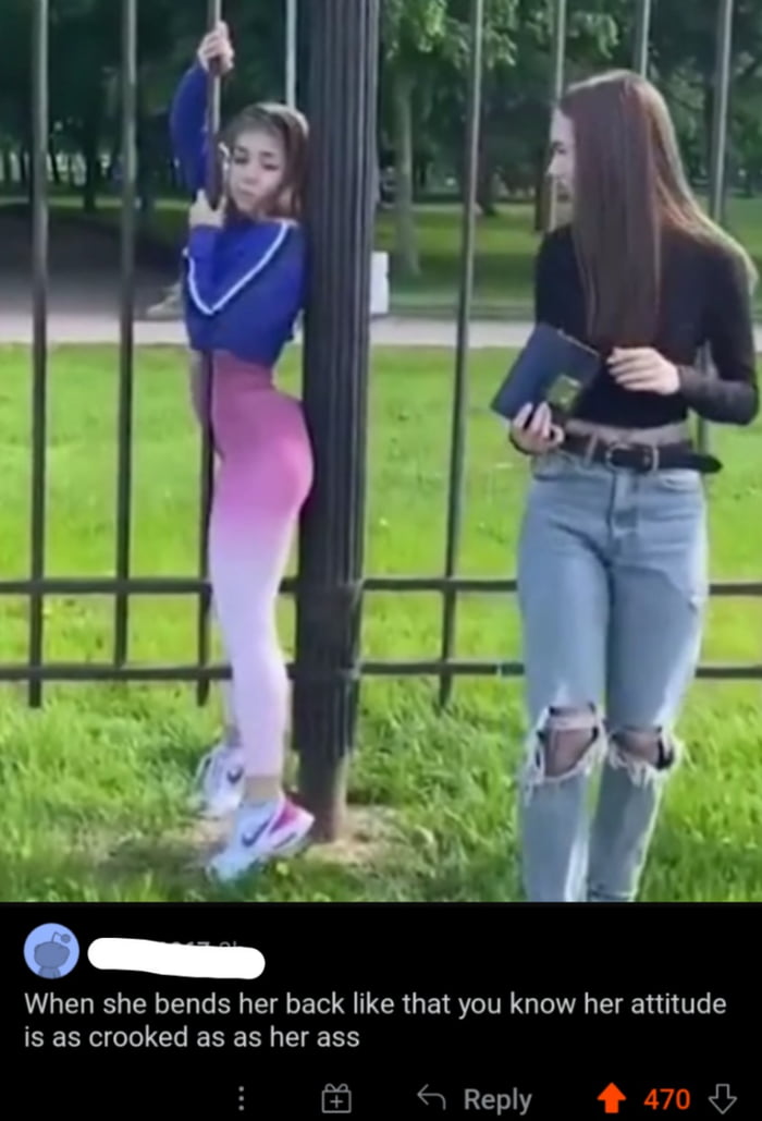 Girl on tiktok tries to show that she is too thicc to fit through the