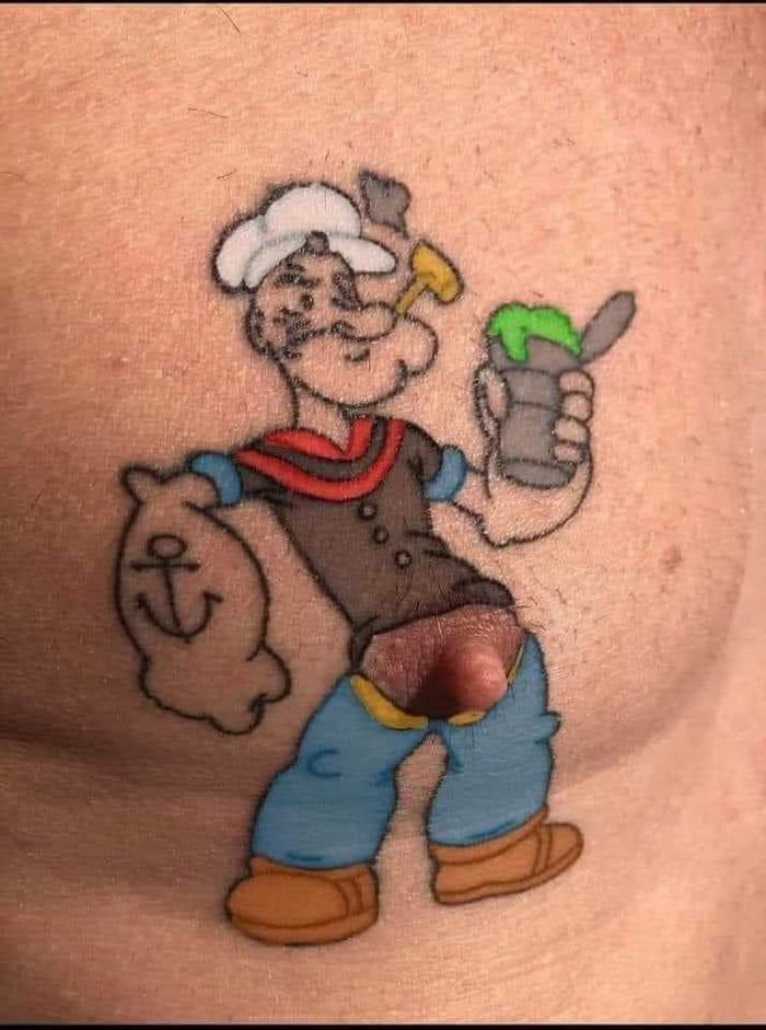 Popeye Tattoo Painting - Graphic Gorilla - Paintings & Prints,  Entertainment, Television, Classic Sitcoms - ArtPal