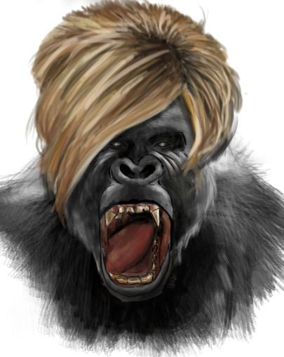 My girlfriend draw this Karen Gorilla i think U guys would Like