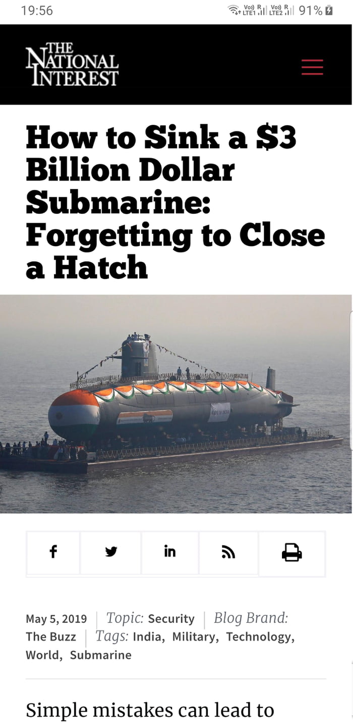 The Indian Navy Put The Country’s First Nuclear-missile Submarine, The ...