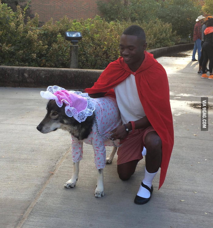 His Halloween costume with his 