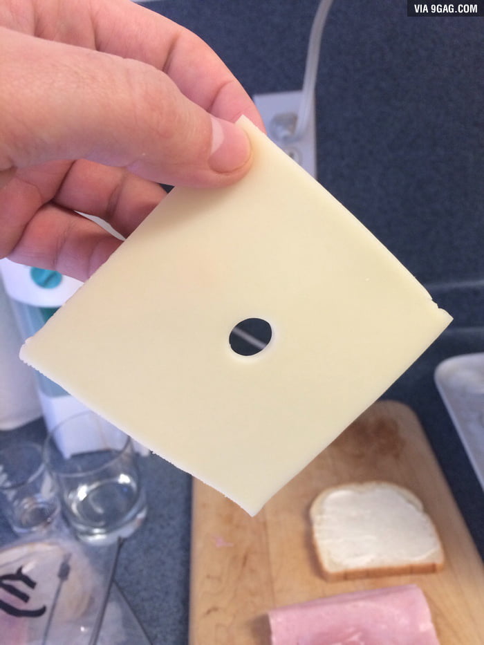 My Swiss cheese has one hole 9GAG