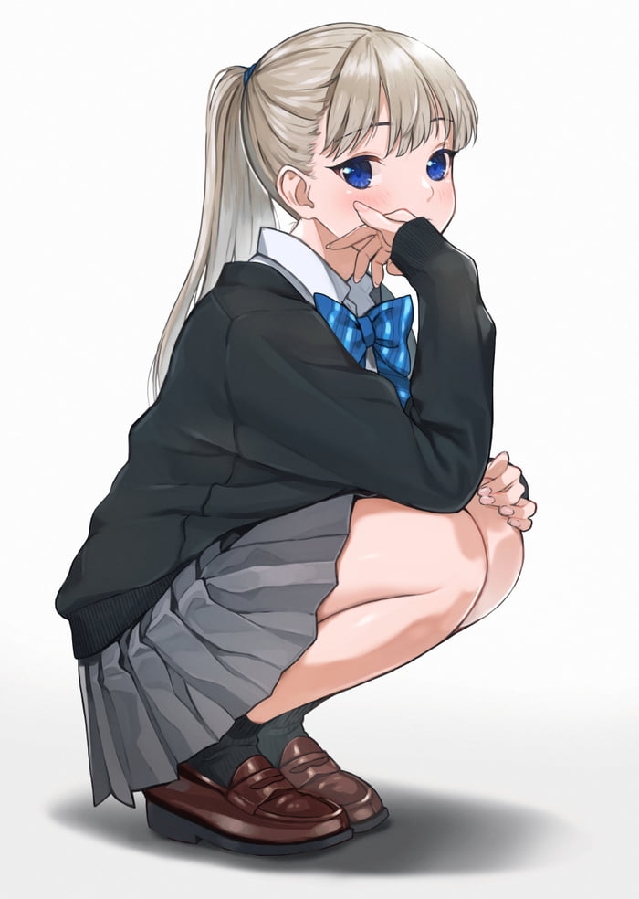 Anime Girl Squatting