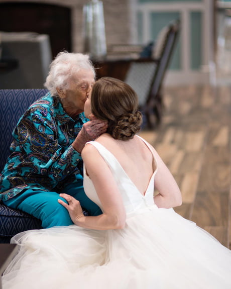 Bride Brings Her Wedding Dress To See Her 102 Year Old Grandma Who