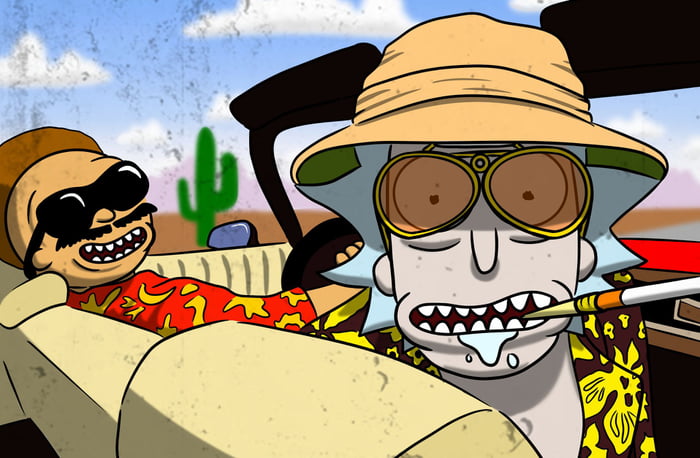 Rick and Morty x Fear and Loathing in Las Vegas Crossover Art by @alex ...