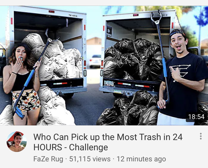 Faze Rug using his following to hopefully inspire kids to pick up trash ...