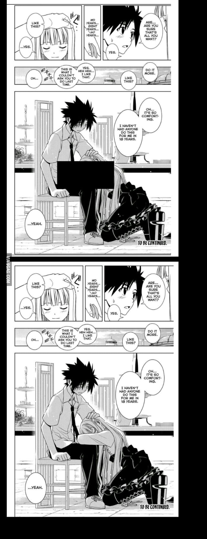 With just a black box it goes from sweet to hentai.. Anime: UQ Holder! -  9GAG