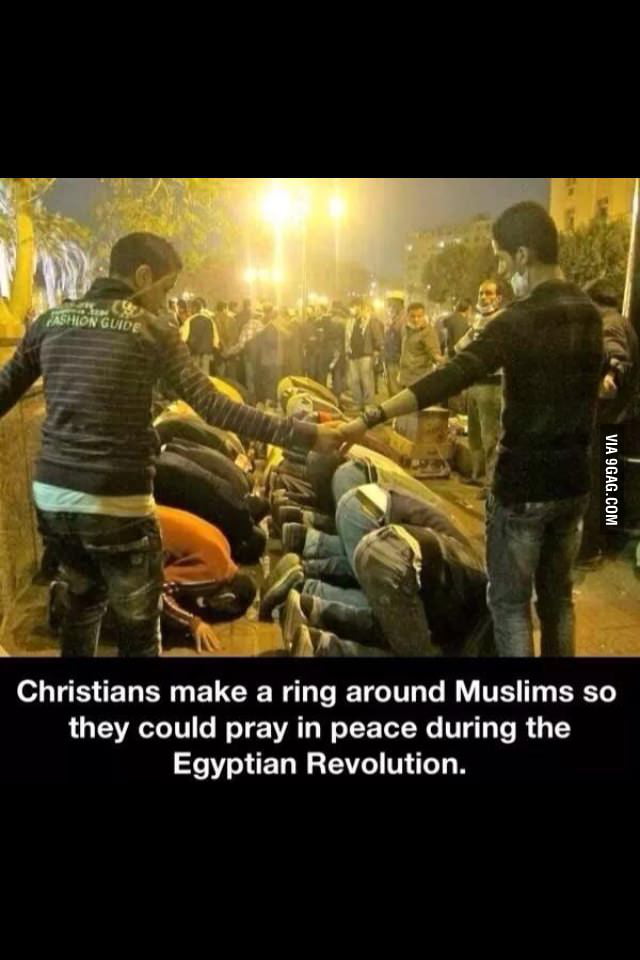 Image result for muslims praying surrounded by christians