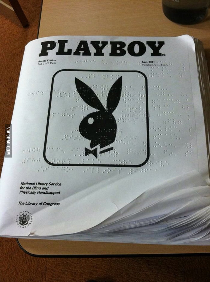 Playboy in braille. 9GAG