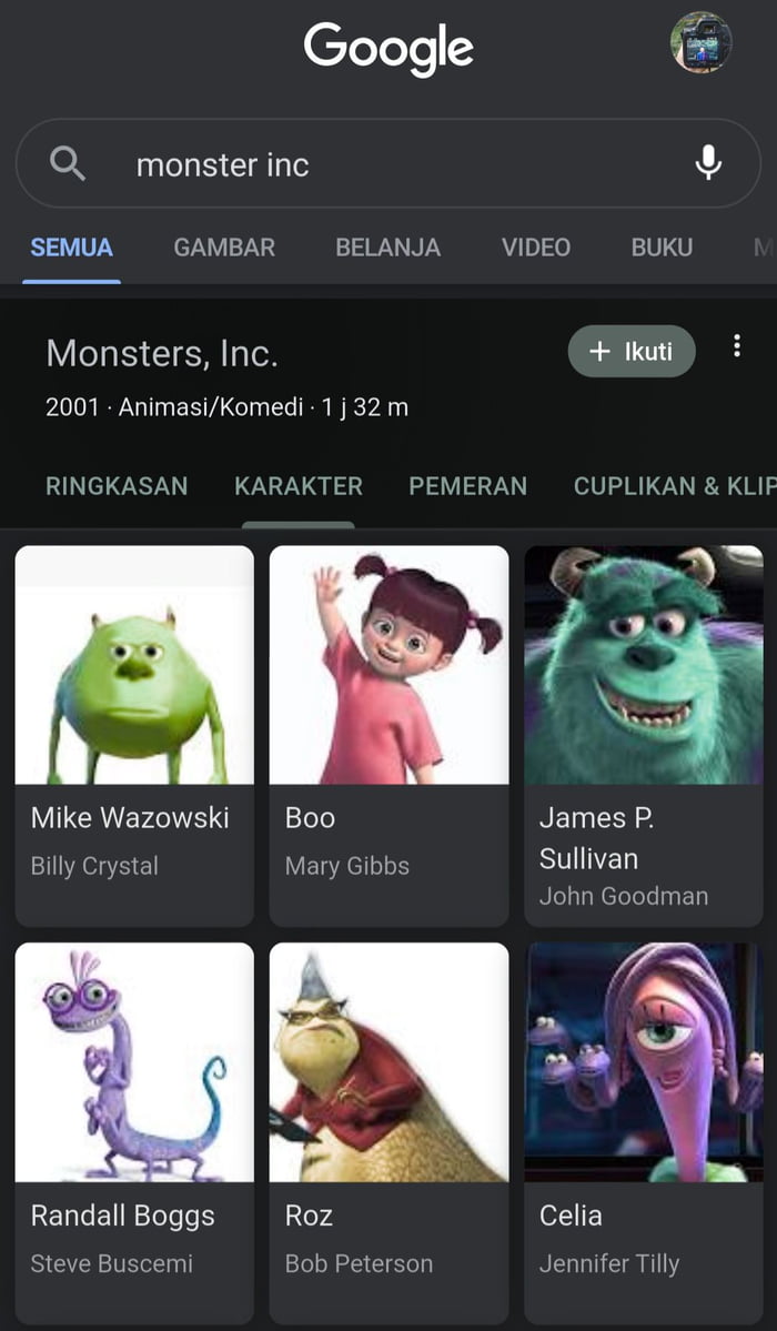 Even Google Forgot The Real Mike Wazowski Gag