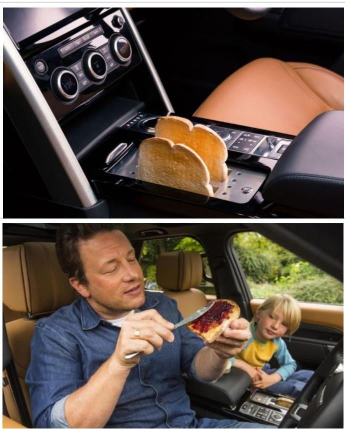 This car designed by Jamie Oliver with a toaster in its centre console