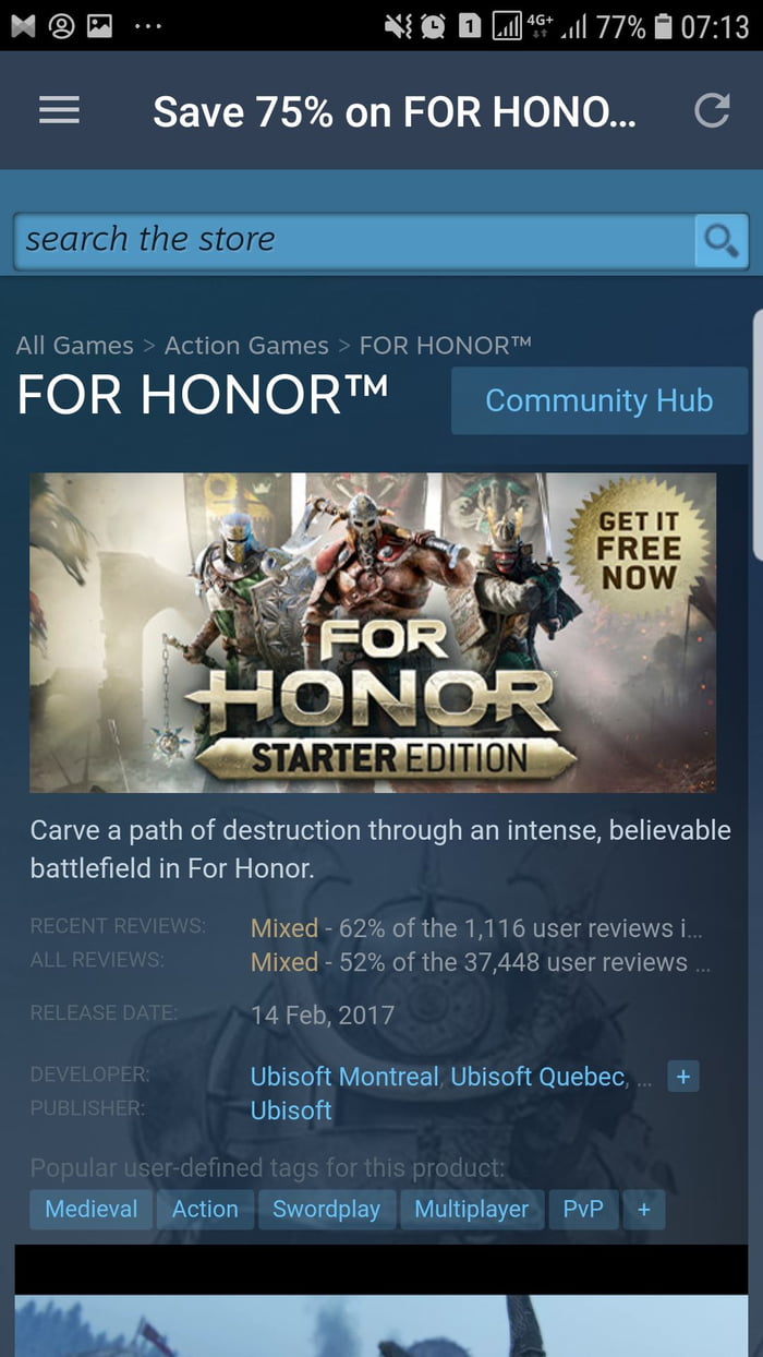 For Honor Starter Edition Is Free Now On Steam For A Limited Time 9gag