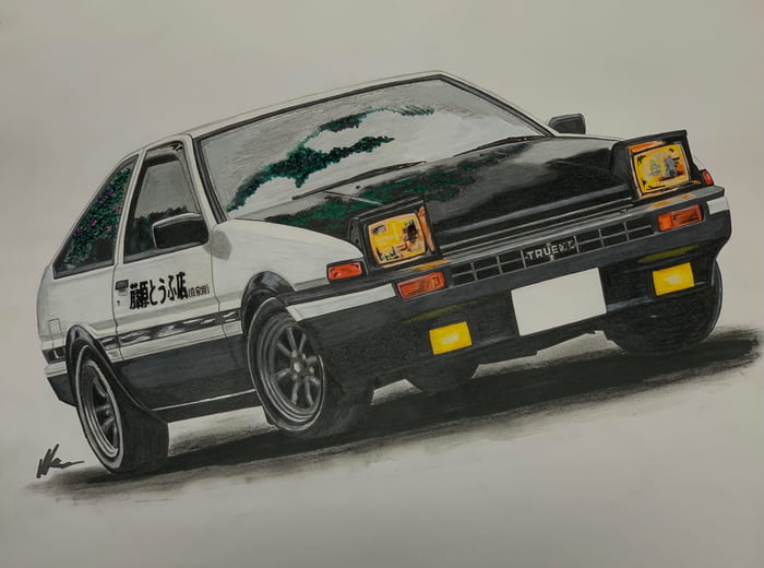 This AE86 drawing took me 14 hours! - 9GAG