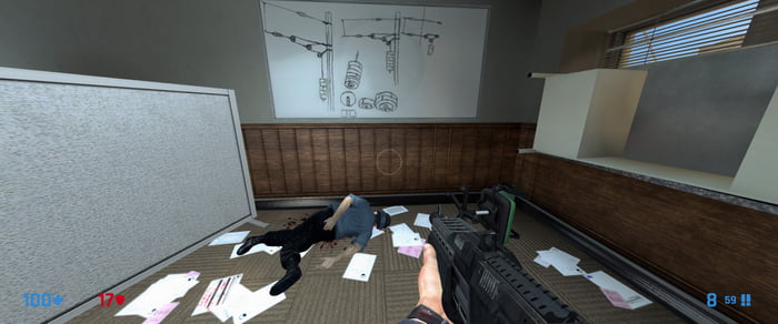 Easter Egg: Family Guy death pose in Black Mesa: Blue Shift - 9GAG