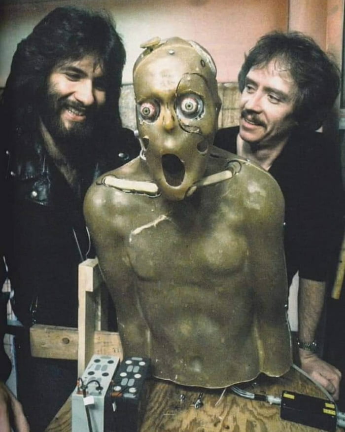 Rob Bottin John Carpenter With Palmer Animatronic Puppet From The