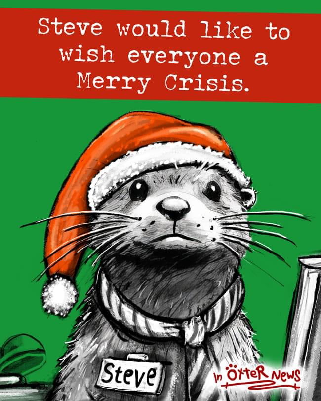 Steve's Christmas message straight from In Otter news hq - 9GAG