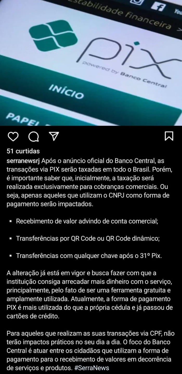 Quem Vai Pagar A Taxa é A Empresa Banja Es A Taxação Do Pix é Bom Pra População Leitoa 0252