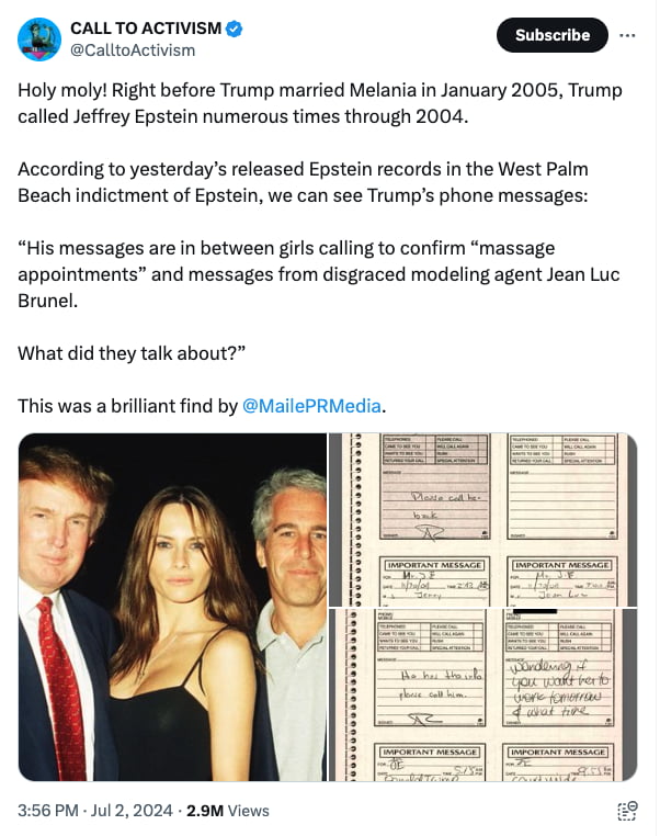 Newly released Epstein records show TRUMP ordering massages from ...