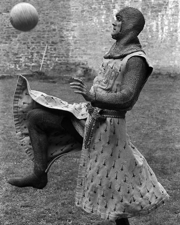 John Cleese playing football in between takes of