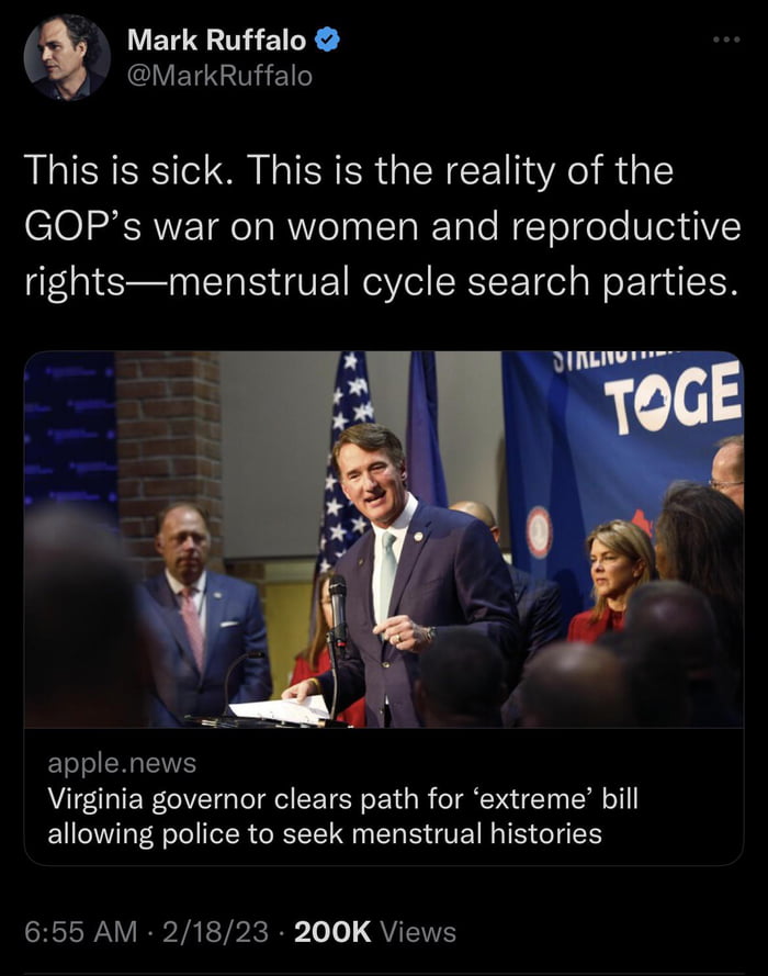 Republicans Pass A Bill To Allow Search Warrants For Menstrual Data On 