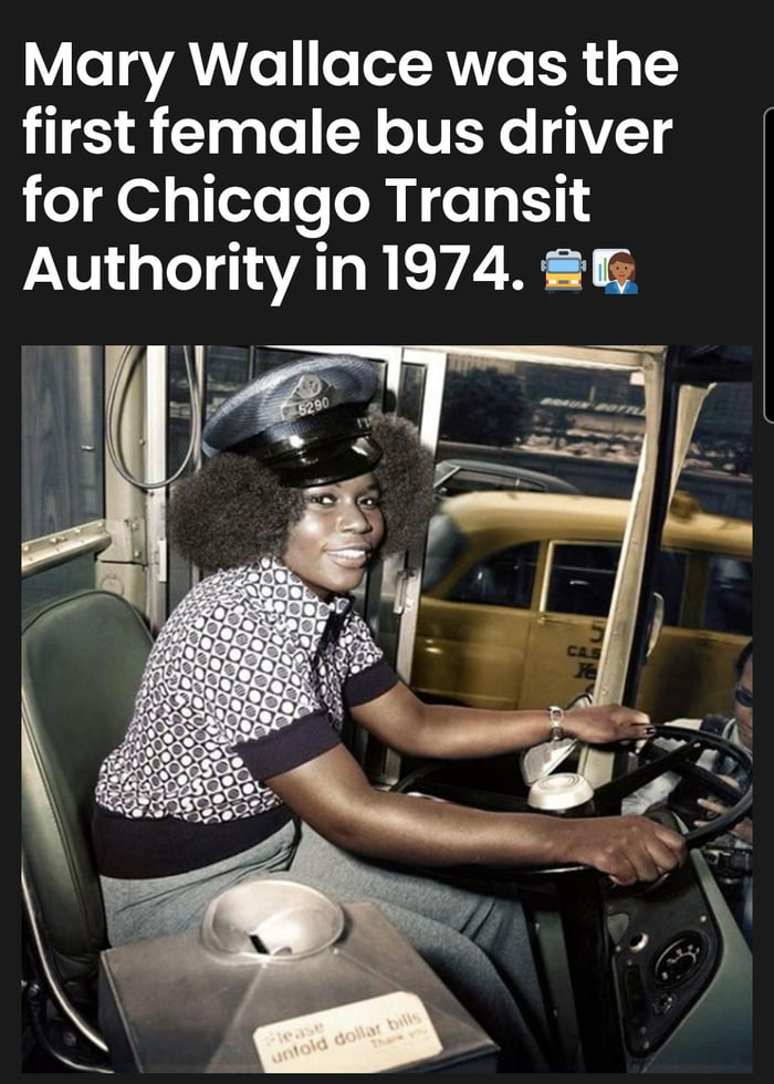 Mary Wallace was the first female bus driver for Chicago Transit