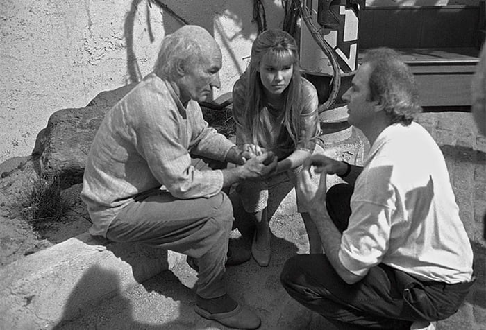 Patrick Stewart behind the scenes filming The Inner Light
