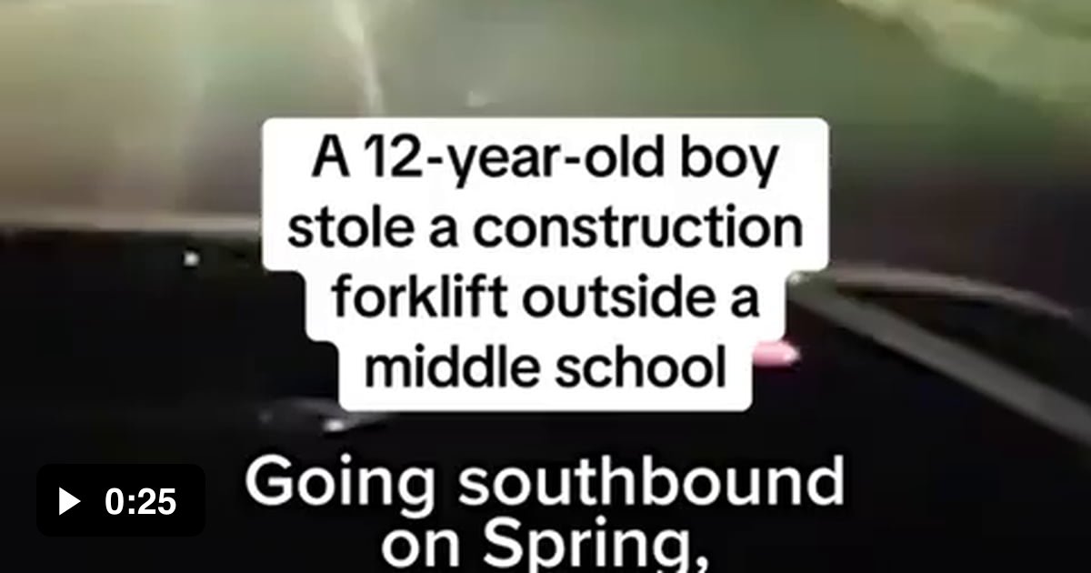 A 12-year-old boy lead police on a chase in a stolen construction ...