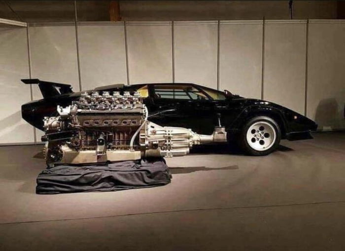 Absolute unit of an engine and transmission of a Countach… - 9GAG