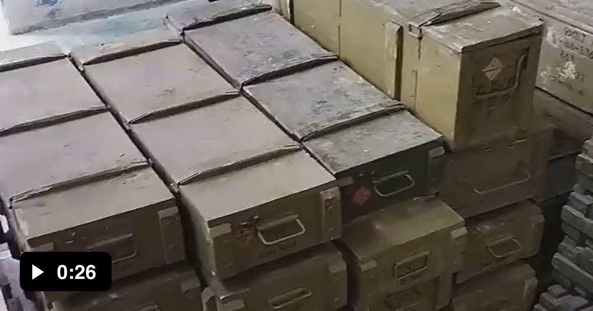 Another Russian ammo/weapon depot captured by Ukraine. This one was ...