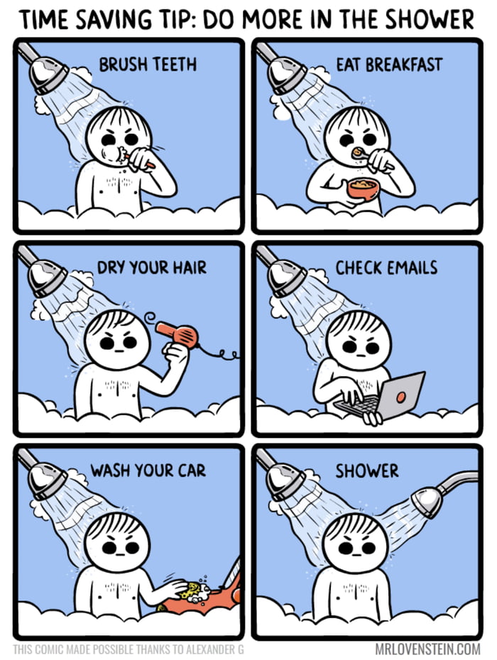 Shower Time Savers..... Credits mrlovenstein *Bonus Panel Included