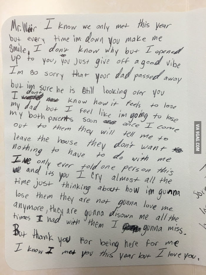 My dad died a week ago. My student wrote me this. - 9GAG