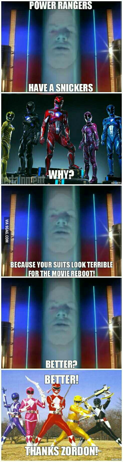 New Power Rangers need to eat a snickers. - 9GAG