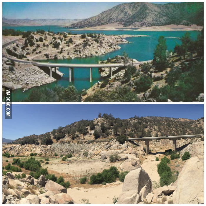 Lake Isabella before and during the drought (CA) 9GAG