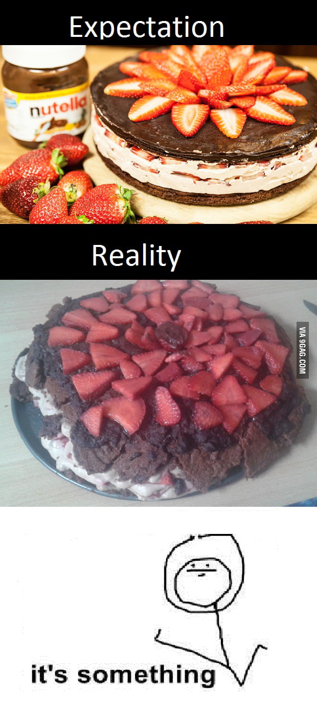 Nutella strawberry cake. But it was tasty. - 9GAG