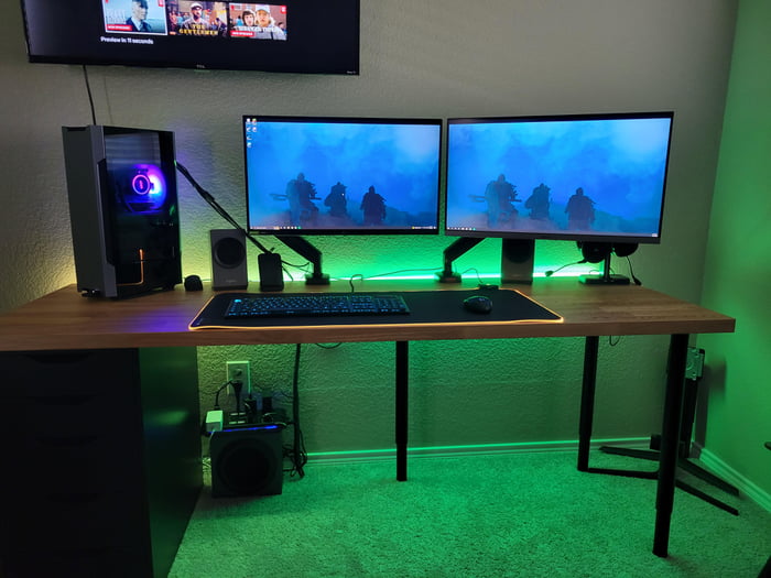 Happy with the new desk setup! Karlby counter top and Alex drawers. - 9GAG