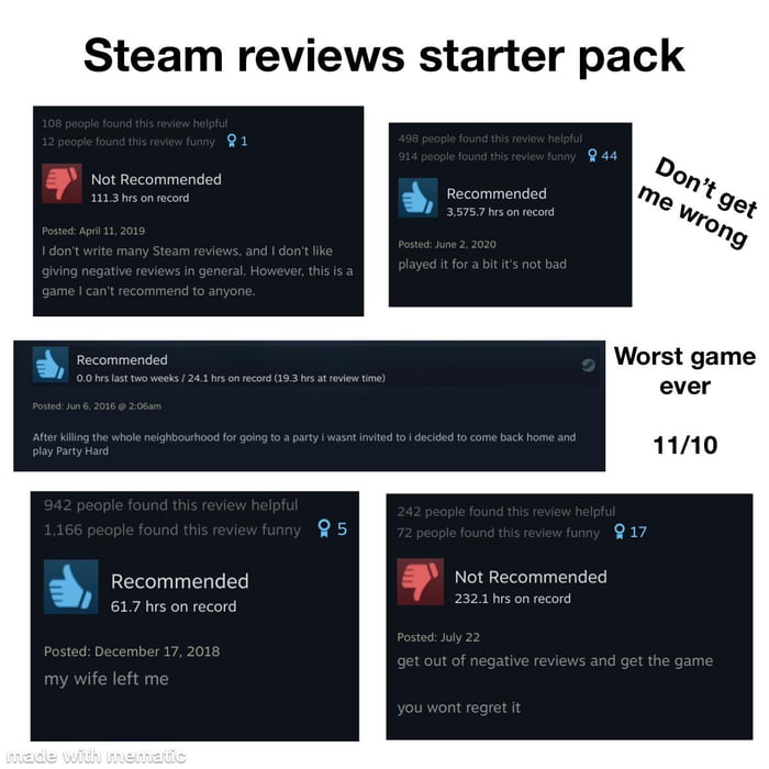 Steam review starter pack 9GAG